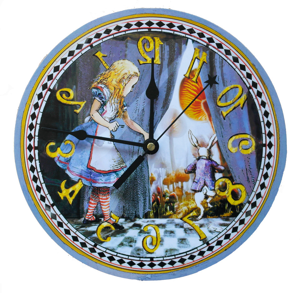 Alice in Wonderland Key to Wonderland Clock , 3 SIZES $36.00 to $52.00  